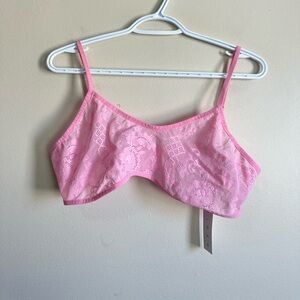 Missguided Size L Pink Lace Bandeau